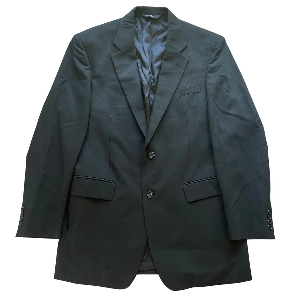 Jos. A. Bank 41L Black 100% Wool Two Button Blazer Suit Jacket‎ Menswear Classic